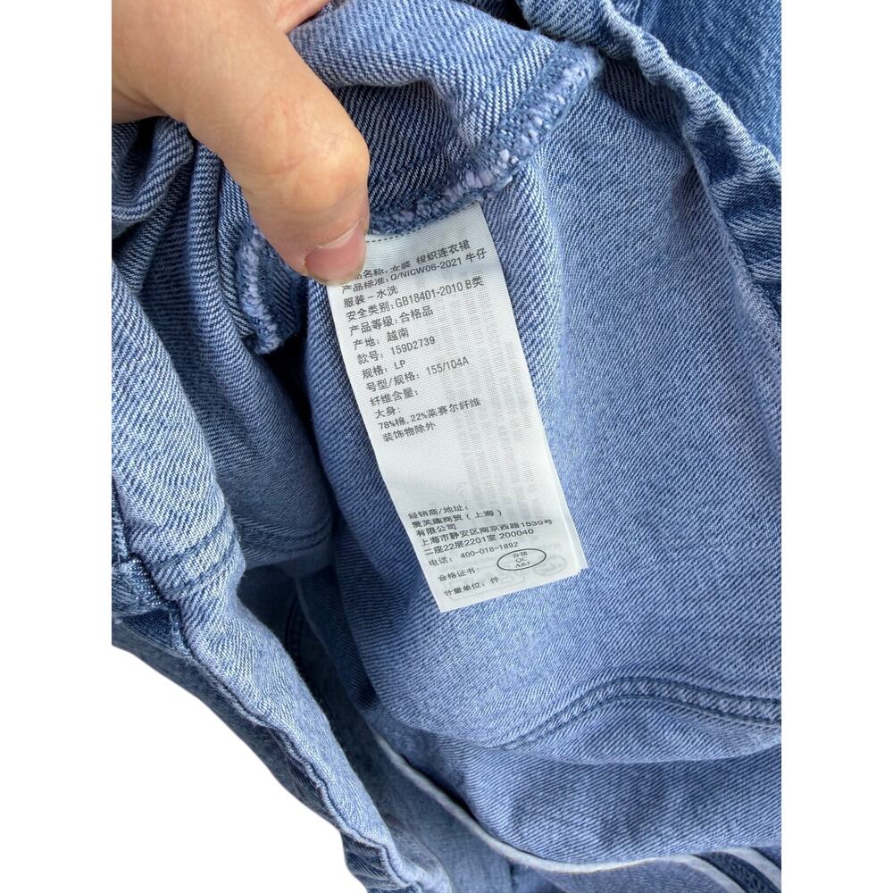 Abercrombie and Fitch Mila Squareneck Denim Mini Dress Medium Wash LP - Picture 4 of 4